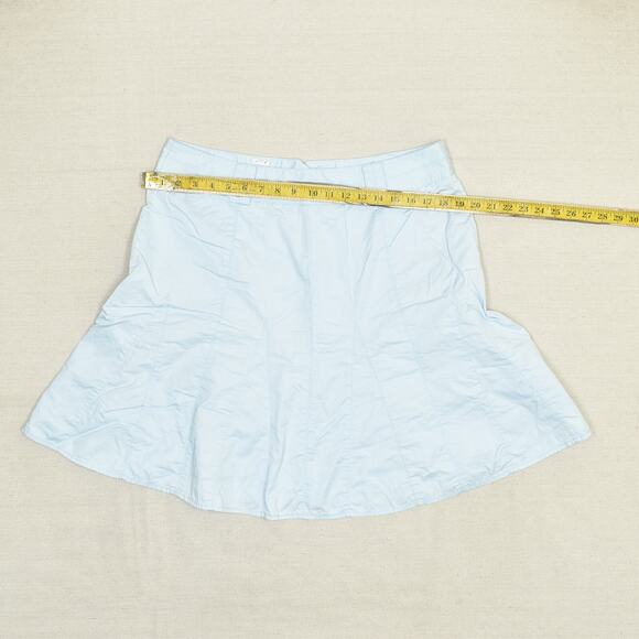 Ann Taylor Women Skirt Knee Length Fit & Flare Solid Zip Cotton Blue Size 14 - Picture 4 of 8